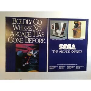 1983 Sega Star Trek Arcade Game Promo Flyer Vintage Collectible DETACHED SHEETS